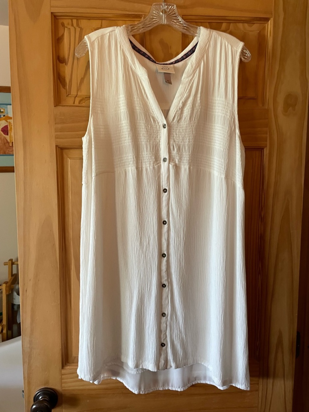 Knox Rose White Sleeveless Button-Front Midi Dress